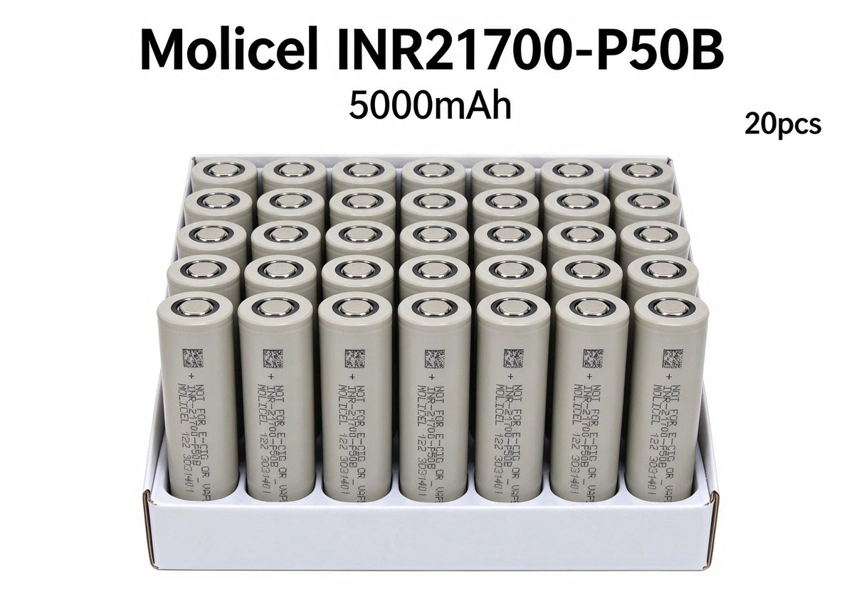 Molicel INR21700-P50B 5000mAh 60A Li-ion Battery for Power Tools, E-Bikes & DIY Battery Packs (1-100 PCS)