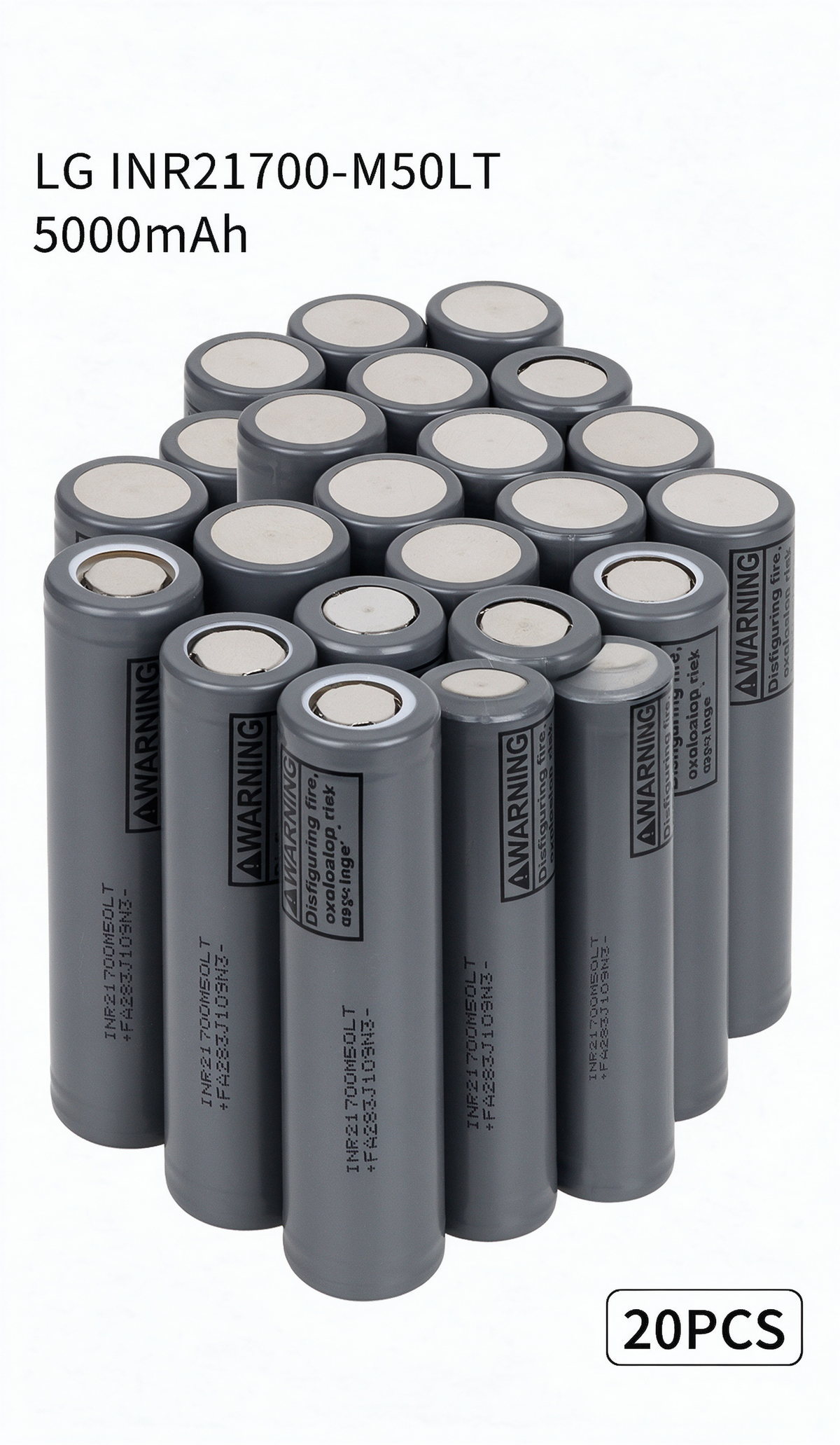 LG M50LT INR21700M50LT 5000mAh 14A Li-ion Battery for E-Bikes, Flashlights & DIY Battery Packs (1-100 PCS)