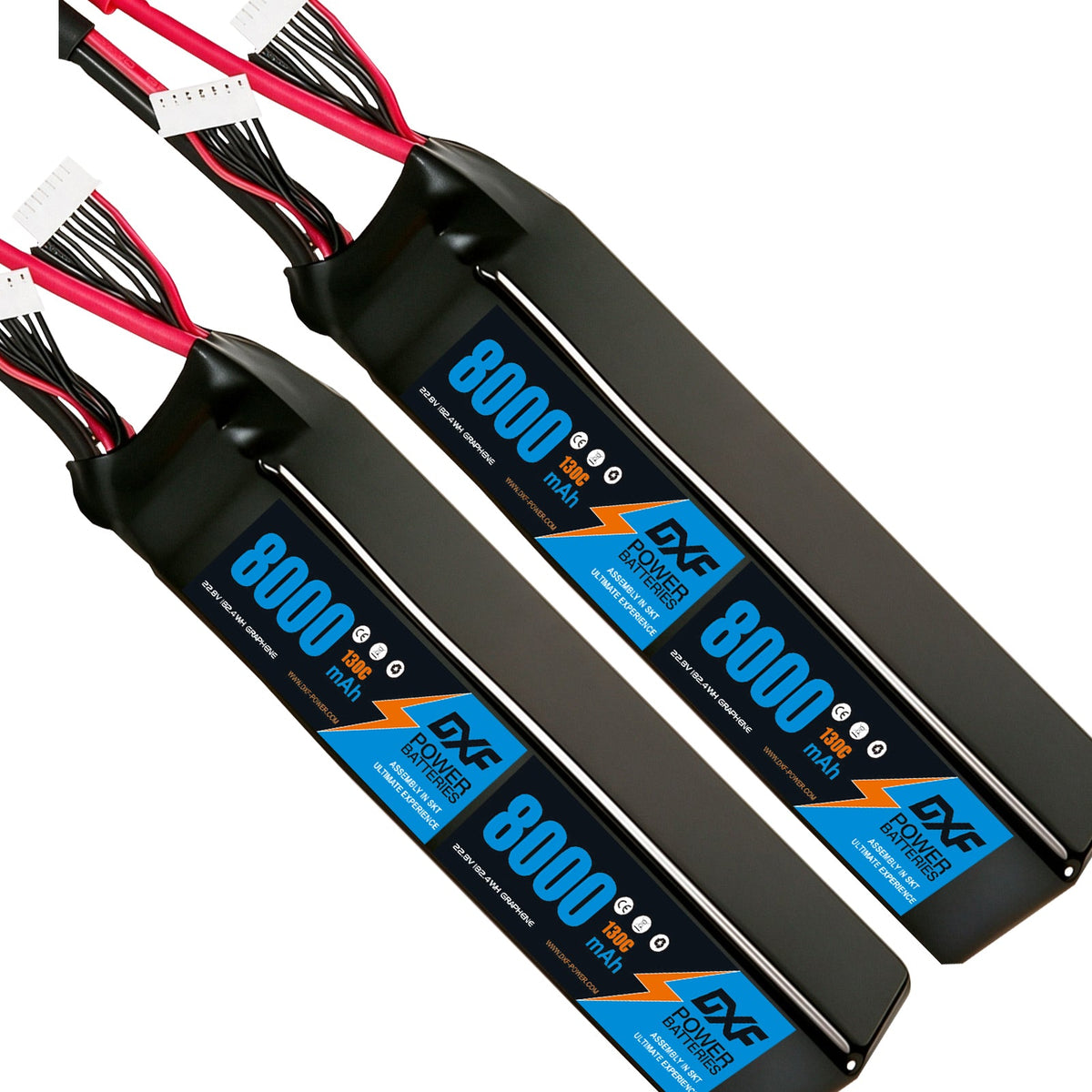 DXF LiPo Battery 12S HV 45.6V 8000mAh 130C Graphene Softcase Blue with EC5 / T / TRX / XT60 / XT90 / XT150 / Q8s Plug for RC 1/8 1/10 Buggy Truck Car Off-Road Drone