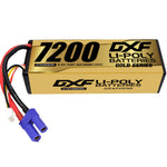 DXF LiPo Battery 3S HV 11.4V 7200mAh 140C Graphene Hardcase Gold with EC5 / T / TRX / XT60 / XT90 / XT150 / Q8s Plug for RC 1/8 1/10 Buggy Truck Car Off-Road Drone