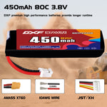 DXF LiPo Battery 1S HV 3.8V 450mAh 80C with PH2.0 / JST / XT30 / SM / XT60 / EC5 / XT90 for FPV Drone Whoop Micro Racing