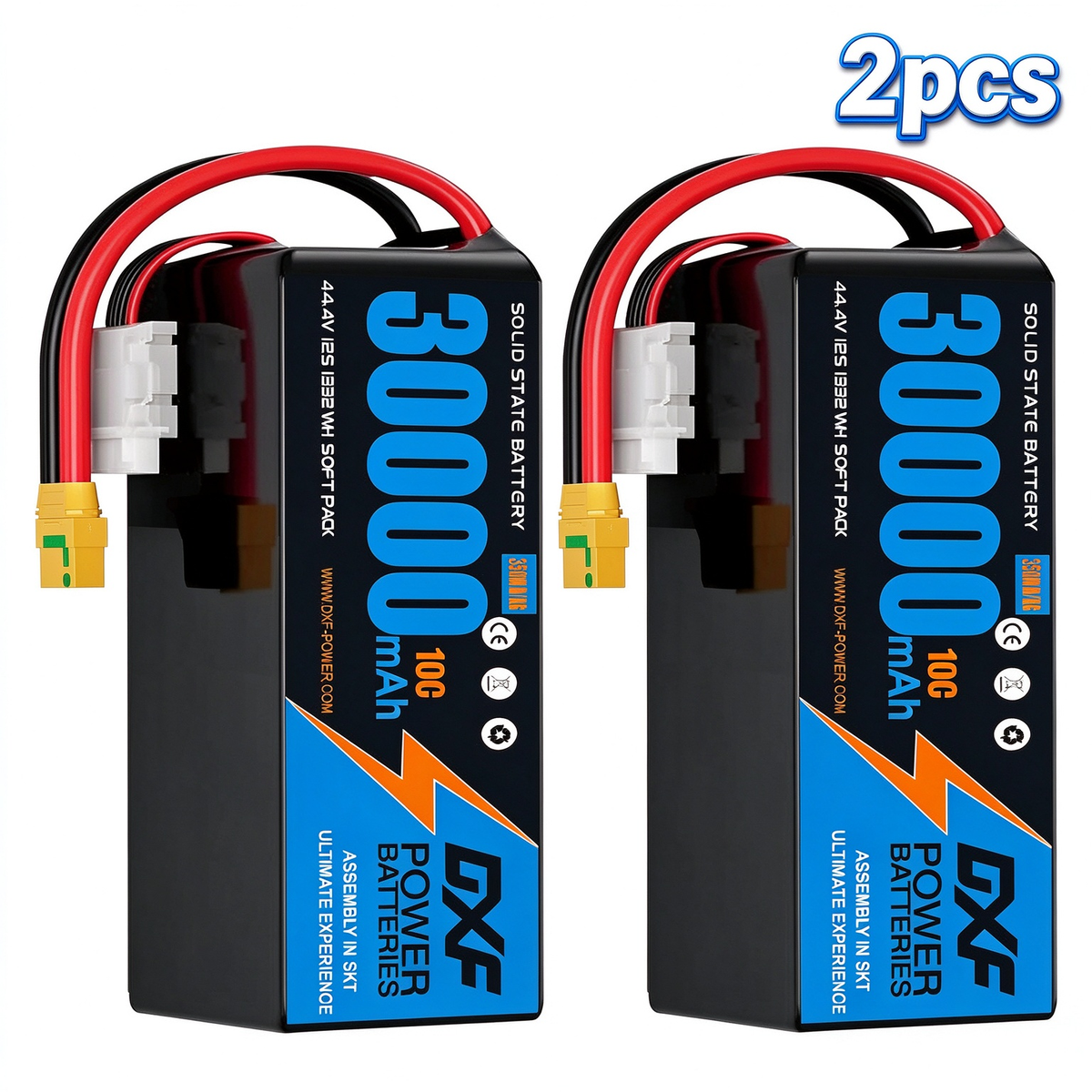 (CN)DXF 12S Lipo Battery 44.4V 10C 30000mAh Soft Case Battery  for Drone UAV FPV Car Truck Tank RC Semi solidstate Battery Racing Hobby