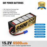 DXF GoldSeries 4S HV 15.2V 6500mAh 140C Graphene Hardcase LiPo Battery with EC5 & 10AWG Wire (1-6 Pack)