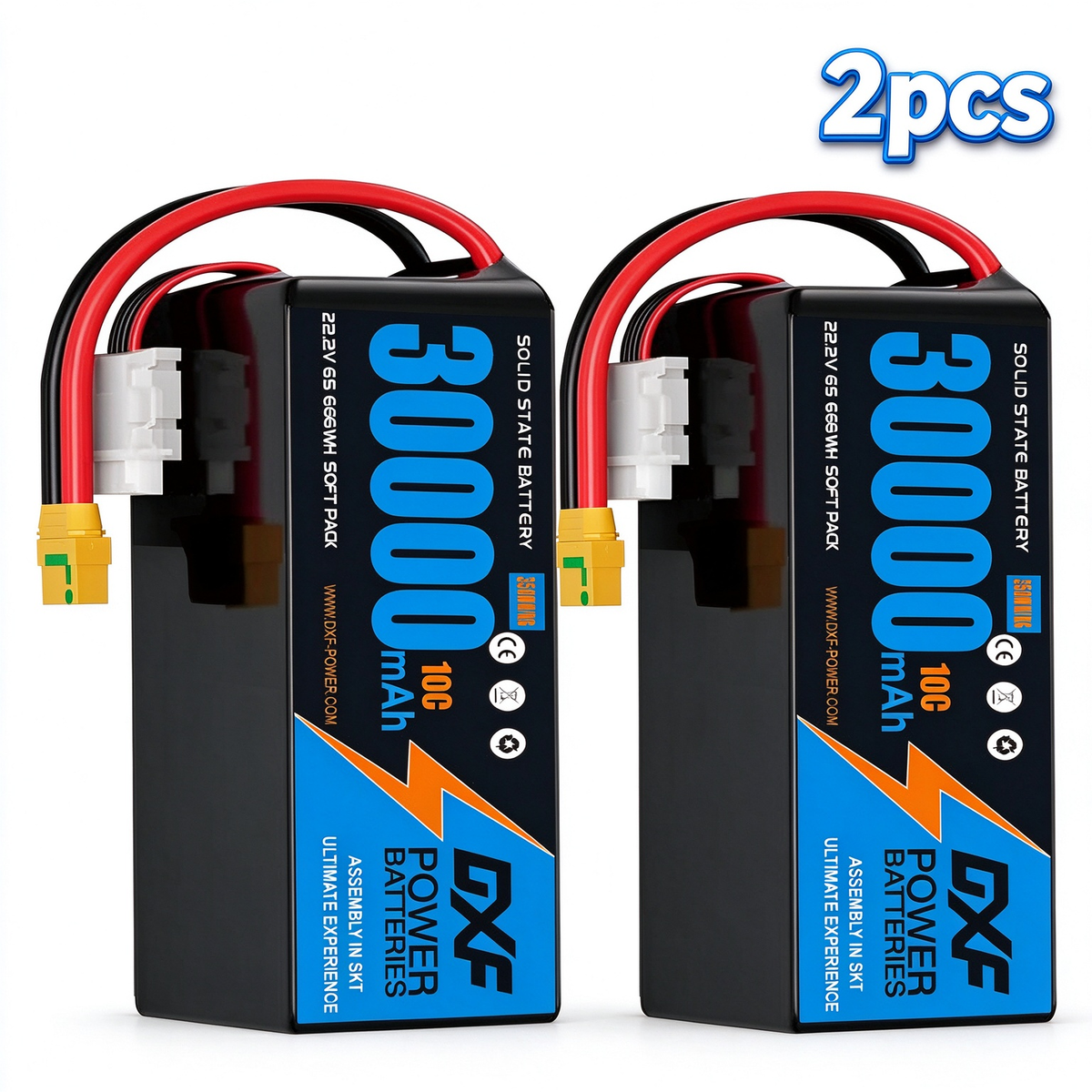 (CN)DXF 6S Lipo Battery 22.2V 10C 30000mAh Soft Case Battery  for Drone UAV FPV Car Truck Tank RC Buggy Truggy Racing Hobby