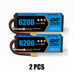 DXF 4S 14.8V 6200mAh 80C Graphene Hardcase LiPo Battery XT90 for 1/8 1/10 RC Buggy Truck Car Drone (1-6 Pack)