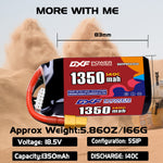 DXF 5S 18.5V 1350mAh 140C LiPo Battery for FPV Micro Drones (PH2.0 / JST / XT30 / SM / XT60 / EC5 / XT90 Options)