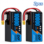 DXF 6S 22.2V 10000mAh 15C Soft Case LiPo Battery with 8AWG Wire for Toy Cars, Boats, UAVs & Drones (1-6 Pack)