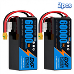 DXF SEMI-SOLID 14S 51.8V 60000mAh 10C Soft Case LiPo Battery with 8AWG Wire for Toy Cars, Boats, UAVs & Drones (1-6 Pack)