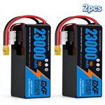 DXF SEMI-SOLID 12S 46.2V 23000mAh 15C Soft Case LiPo Battery with 8AWG Wire for Toy Cars, Boats, UAVs & Drones (1-6 Pack)