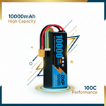 DXF 6S 22.2V 10000mAh 100C Graphene Blue Softcase LiPo Battery with XT90 for RC Cars Drones Helicopters Boats (1-6 Pack)
