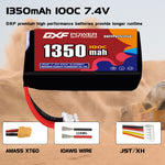 DXF 2S 7.4V 1350mAh 100C LiPo Battery for FPV Micro Drones (PH2.0 / JST / XT30 / SM / XT60 / EC5 / XT90 Options)