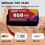 DXF LiPo Battery 4S 14.8V 650mAh 70C with PH2.0 / JST / XT30 / SM / XT60 / EC5 / XT90 for FPV Drone Whoop Micro Racing