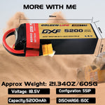 DXF Lipo Battery 5S 18.5V 5200mAh 150C Graphene Softcase with EC5 / T / TRX / XT60 / XT90 / XT150 / Q8s Plug for RC 1/8 1/10 Buggy Truck Car Off-Road Drone