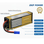 DXF GOLD VERSION 4S 14.8V 7000mAh 100C Graphene Hardcase LiPo Battery with 10AWG EC5 Plug for RC Car Truck (1-6 Pack)
