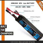 DXF LiPo Battery 12S 44.4V 6500mAh 80C Graphene Softcase Blue with EC5 / T / TRX / XT60 / XT90 / XT150 / Q8s Plug for RC 1/8 1/10 Buggy Truck Car Off-Road Drone