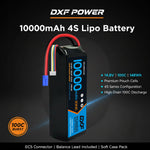DXF 4S 14.8V 10000mAh 100C Graphene Softcase LiPo Battery with EC5 & 10AWG Wire (1-6 Pack)