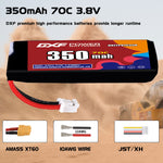 DXF LiPo Battery 1S HV 3.8V 350mAh 70C with PH2.0 / JST / XT30 / SM / XT60 / EC5 / XT90 for FPV Drone Whoop Micro Racing
