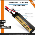 DXF Lipo Battery 12S 44.4V 6500mAh 100C GoldSeries Graphene Softcase with EC5 / T / TRX / XT60 / XT90 / XT150 / Q8s Plug for RC 1/8 1/10 Buggy Truck Car Off-Road Drone