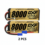 DXF 3S 11.4V 8000mAh 140C Graphene Hardcase LiPo Battery with EC5 Plug for 1/8 1/10 RC Cars, Trucks, Buggies (1-6 Pack Available)