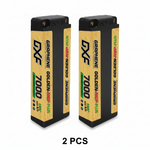 DXF 2S 7.6V 7000mAh 150C NGP PLUS Series HV LiPo Battery LCG Hardcase with 5mm Bullet to Deans Plug for 1/8 1/10 RC Racing Cars, Drones & Boats (1-6 Pack Available)