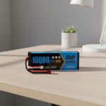 DXF Blue Version 2S HV 7.6V 10000mAh 150C Hardcase LiPo Battery with Deans T-Plug & 10AWG Wire (1-6 Pack)