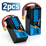DXF 6S 22.2V 46000mAh 5C Soft Case LiPo Battery with 8AWG Wire for Toy Cars, Boats, UAVs & Drones (1-6 Pack)