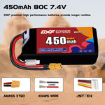 DXF 2S 7.4V 450mAh 80C LiPo Battery for FPV Micro Drones (PH2.0 / JST / XT30 / SM / XT60 / EC5 / XT90 Options)