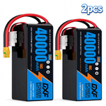 DXF SEMI-SOLID 14S 51.8V 40000mAh 10C Soft Case LiPo Battery with 8AWG Wire for Toy Cars, Boats, UAVs & Drones (1-6 Pack)
