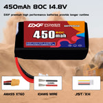 DXF 4S 14.8V 450mAh 80C LiPo Battery for FPV Micro Drones (PH2.0 / JST / XT30 / SM / XT60 / EC5 / XT90 Options)