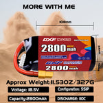 DXF 6S 22.8V 650mAh 120C LiPo Battery for FPV Micro Drones (PH2.0 / JST / XT30 / SM / XT60 / EC5 / XT90 Options)