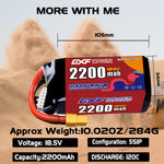 DXF 5S 18.5V 2200mAh 120C LiPo Battery for FPV Micro Drones (PH2.0 / JST / XT30 / SM / XT60 / EC5 / XT90 Options)