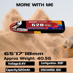 DXF LiPo Battery 3S HV 11.4V 520mAh 80C with PH2.0 / JST / XT30 / SM / XT60 / EC5 / XT90 for FPV Drone Whoop Micro Racing