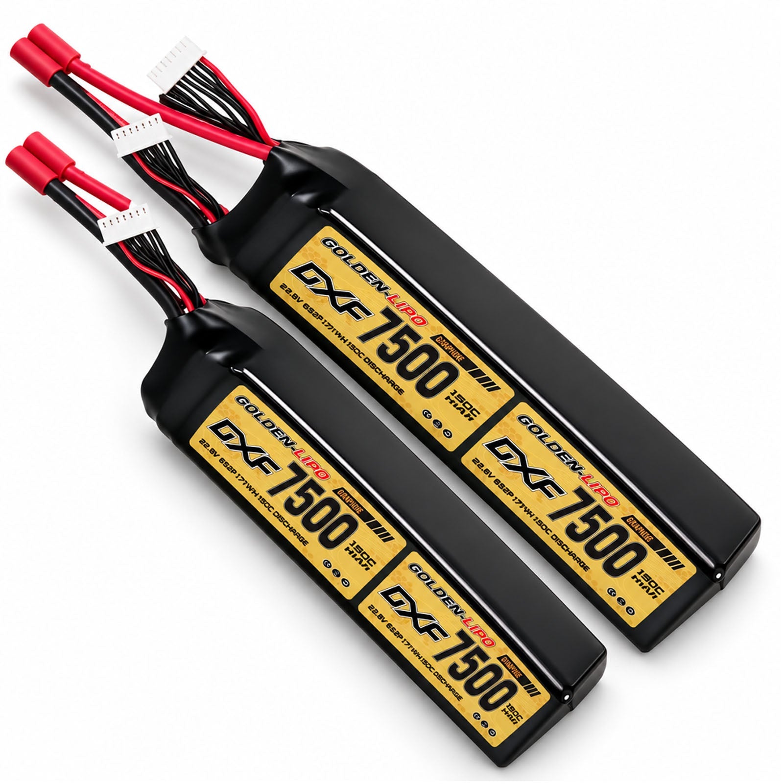 DXF Lipo Battery 12S HV 45.6V 7500mAh 150C GoldSeries Graphene Softcase with EC5 / T / TRX / XT60 / XT90 / XT150 / Q8s Plug for RC 1/8 1/10 Buggy Truck Car Off-Road Drone