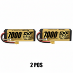 DXF 4S 14.8V 7000mAh 100C Hardcase LiPo Battery with 10AWG XT90 for 1/8 1/10 RC Cars, Trucks, Buggies (1/2 Pack Available)