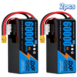 DXF 6S 22.2V 60000mAh 10C Soft Case LiPo Battery with 8AWG Wire for Toy Cars, Boats, UAVs & Drones (1-6 Pack)