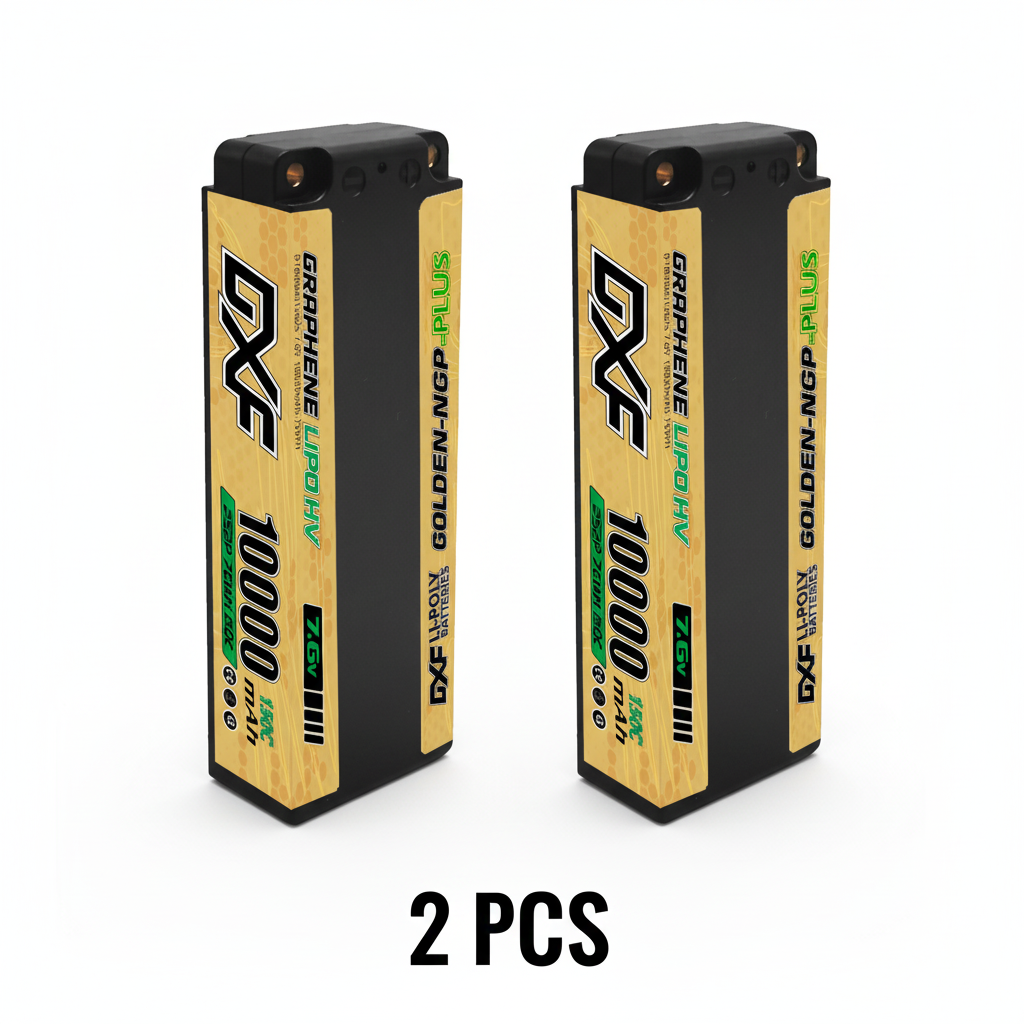 DXF 5mm 2S 10000mAh 7.6V 150C GOLDEN-NGP PLUS EFRA Certificate High Capacity Hardcase LiPo Battery with XT90 Plug for 1:8 Scale RC Car, Multi-Rotor RC Airplane, RC Helicopter, RC Boat