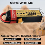 DXF Lipo Battery 3S HV 11.4V 10000mAh 150C GoldSeries Graphene Softcase with EC5 / T / TRX / XT60 / XT90 / XT150 / Q8s Plug for RC 1/8 1/10 Buggy Truck Car Off-Road Drone