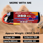 DXF 5S 19.0V 380mAh 90C LiPo Battery for FPV Micro Drones (PH2.0 / JST / XT30 / SM / XT60 / EC5 / XT90 Options)