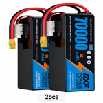 DXF SEMI-SOLID 14S 51.8V 70000mAh 5C Soft Case LiPo Battery with 8AWG Wire for UAVs & Drones (1-6 Pack)