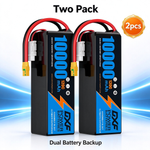 DXF 6S 22.8V 10000mAh 120C Soft Case LiHV Battery with 8AWG Wire for Toy Cars, Boats, UAVs & Drones (1-6 Pack)