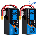 DXF 6S 22.2V 16000mAh 15C Soft Case LiPo Battery with 8AWG Wire for Toy Cars, Boats, UAVs & Drones (1-6 Pack)