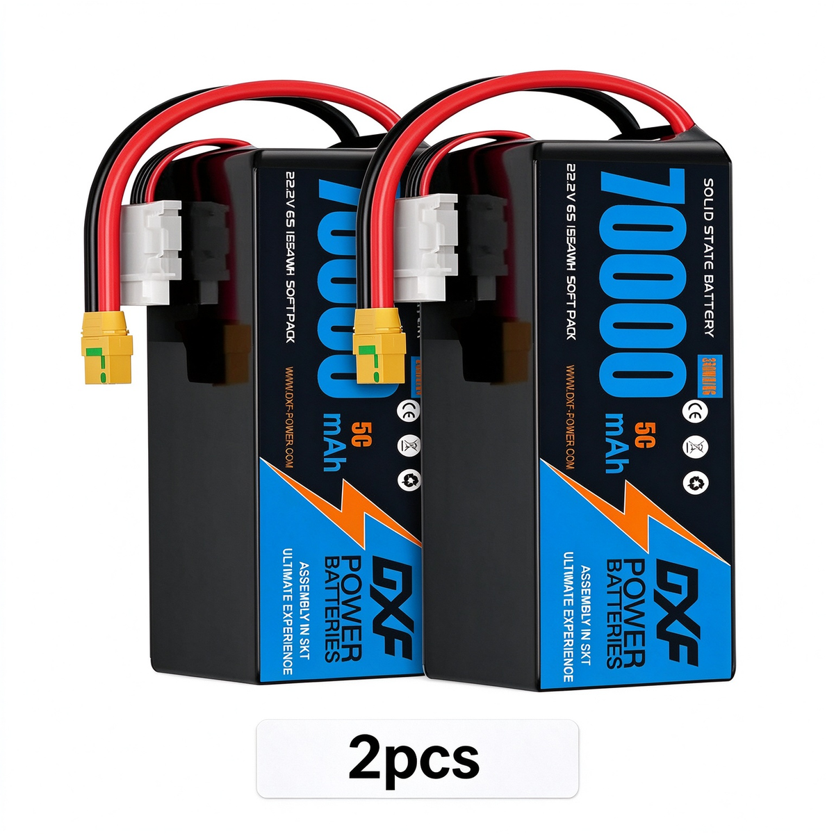 (CN)DXF 6S Lipo Battery 22.2V 10C 70000mAh Soft Case Battery  for Drone UAV FPV Car Truck Tank RC Buggy Truggy Racing Hobby