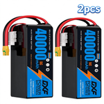 DXF SEMI-SOLID 14S 51.8V 40000mAh 5C Soft Case LiPo Battery with 8AWG Wire for Toy Cars, Boats, UAVs & Drones (1-6 Pack)