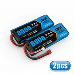 DXF 2S 7.4V 8000mAh 140C Graphene LiPo Hardcase Battery with 10AWG Deans T-Plug for 1/8 1/10 RC Car Truck Boat Drone (1-6 Pack Available)