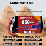 DXF 5S 19.0V 850mAh 120C LiPo Battery for FPV Micro Drones (PH2.0 / JST / XT30 / SM / XT60 / EC5 / XT90 Options)