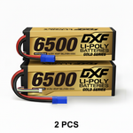 DXF Gold Series 4S 14.8V 6500mAh 100C Graphene Hardcase LiPo Battery with EC5 & 10AWG Wire (1-6 Pack)