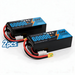 DXF SEMI-SOLID 14S 51.8V 60000mAh 5C Soft Case LiPo Battery with 8AWG Wire for Toy Cars, Boats, UAVs & Drones (1-6 Pack)
