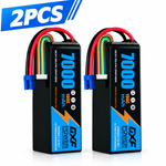 DXF 6S 22.2V 7000mAh 100C Softcase LiPo Battery with EC5 & 10AWG Wire for 1/8 RC Cars (1-6 Pack)