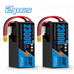 DXF SEMI-SOLID 12S 44.4V 23000mAh 5C Soft Case LiPo Battery with 8AWG Wire for UAVs & Drones (1-6 Pack)