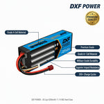 DXF BLUE Series 3S 11.1V 5200mAh 80C Hardcase LiPo with Deans/T-Plug & 10AWG Wire for Toy Cars, Boats, Aircraft & FPV Drones (1-6 Pack)